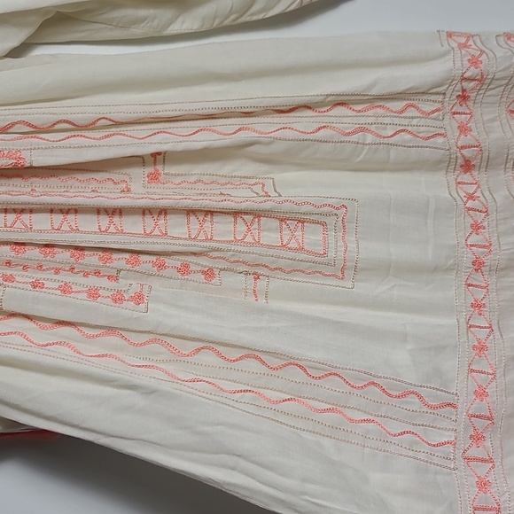 NORTH SHORE Cream Open Shoulder Cover Up with Orange Embroider Size S/M - Picture 5 of 16